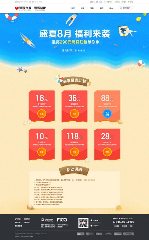 搜易贷8月福利今日开启 298元网贷红包等你拿！