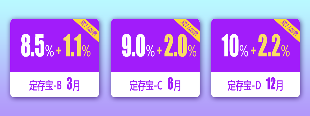 予财宝双11理财加息大狂欢 最高加息2.2%