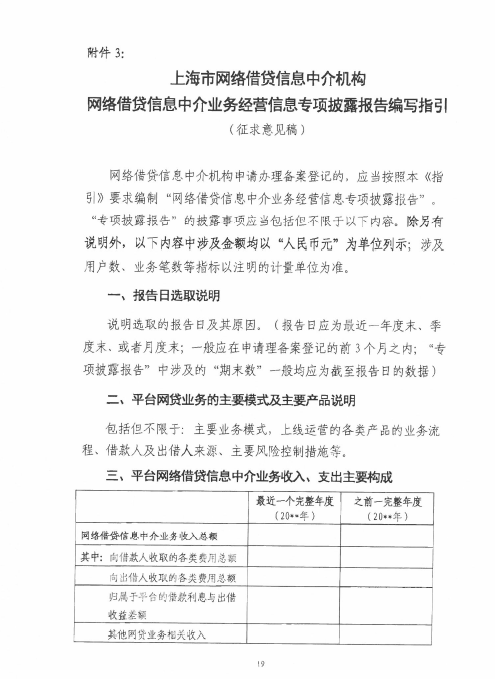 上海网贷验收细则下发，工作指引表涉及7大类168条