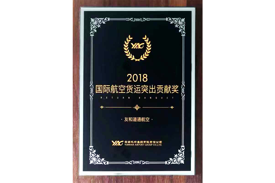 友和道通航空荣获“2018国际航空货运突出贡献奖”